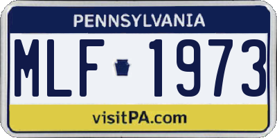 PA license plate MLF1973
