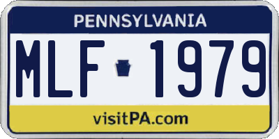PA license plate MLF1979