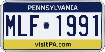 PA license plate MLF1991