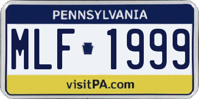 PA license plate MLF1999