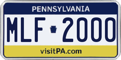 PA license plate MLF2000