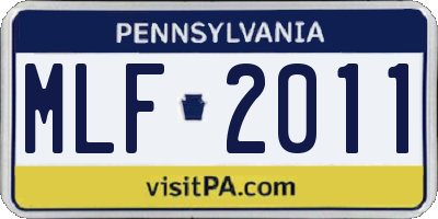 PA license plate MLF2011