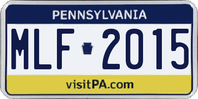 PA license plate MLF2015