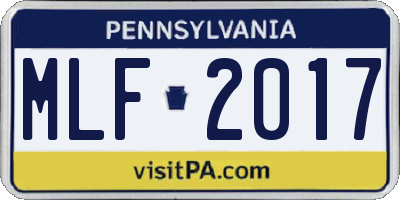 PA license plate MLF2017