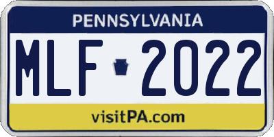 PA license plate MLF2022