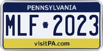 PA license plate MLF2023