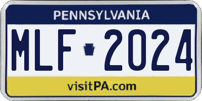 PA license plate MLF2024