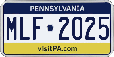 PA license plate MLF2025