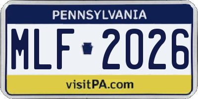 PA license plate MLF2026