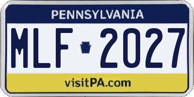 PA license plate MLF2027