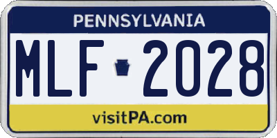 PA license plate MLF2028