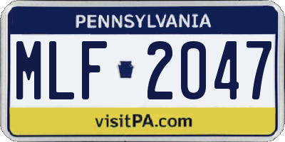 PA license plate MLF2047