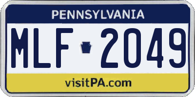PA license plate MLF2049