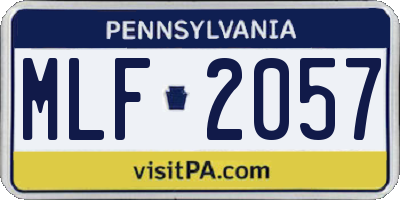 PA license plate MLF2057