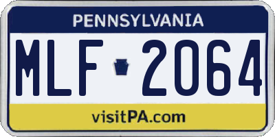 PA license plate MLF2064