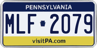 PA license plate MLF2079