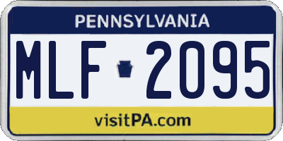 PA license plate MLF2095