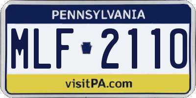 PA license plate MLF2110
