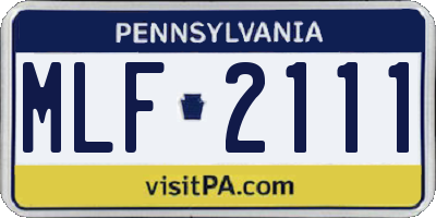 PA license plate MLF2111