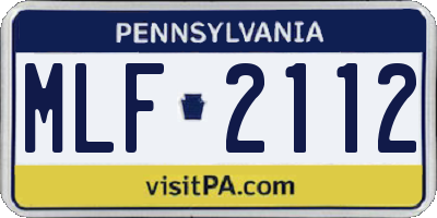 PA license plate MLF2112