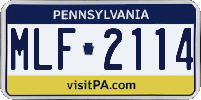PA license plate MLF2114