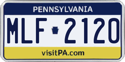 PA license plate MLF2120