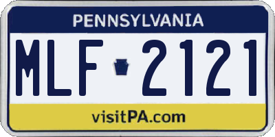 PA license plate MLF2121