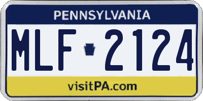 PA license plate MLF2124