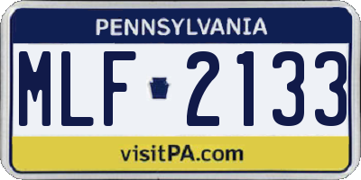 PA license plate MLF2133