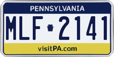PA license plate MLF2141