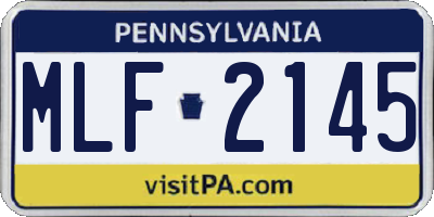 PA license plate MLF2145