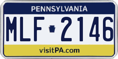 PA license plate MLF2146