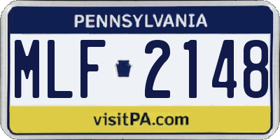 PA license plate MLF2148