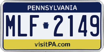 PA license plate MLF2149