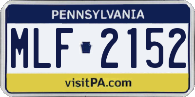 PA license plate MLF2152