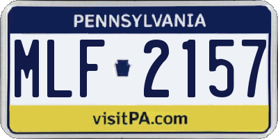PA license plate MLF2157