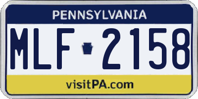 PA license plate MLF2158