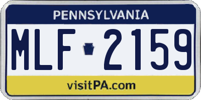 PA license plate MLF2159