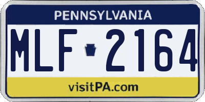 PA license plate MLF2164