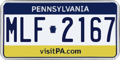 PA license plate MLF2167