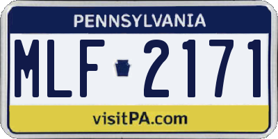 PA license plate MLF2171
