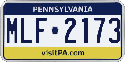 PA license plate MLF2173