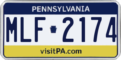 PA license plate MLF2174