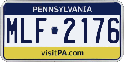 PA license plate MLF2176