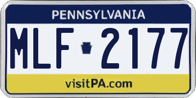 PA license plate MLF2177