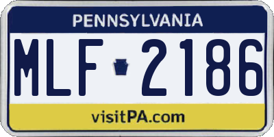 PA license plate MLF2186