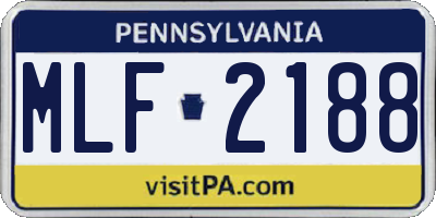 PA license plate MLF2188