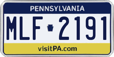 PA license plate MLF2191