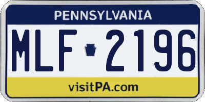 PA license plate MLF2196