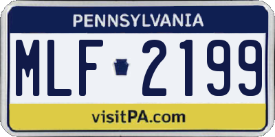 PA license plate MLF2199